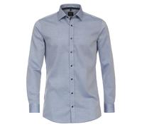 Venti Businesshemd Uni Body Fit graues Mittelblau 39