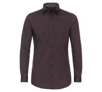 Businesshemd VENTI "VENTI Businesshemd uni", Herren, Gr. 40, Normalgrößen, rot (dunkelrot), 100% Baumwolle, unifarben, sehr figurbetont, Hemden (27952805-40) dunkelrot