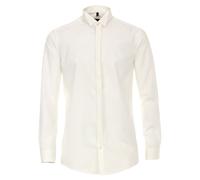 Businesshemd VENTI "VENTI Businesshemd uni", Herren, Gr. 40, Normalgrößen, weiß (weißbeige), 100% Baumwolle, unifarben, schmal, Hemden (53411560-40) weißbeige