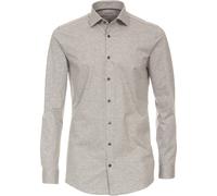 Businesshemd VENTI "VENTI Businesshemd uni", Herren, Gr. 44, Normalgrößen, grau (hellgrau), 89% Baumwolle, 11% Elasthan, unifarben, sehr figurbetont, Hemden (81752749-44) hellgrau