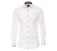 Businesshemd VENTI "VENTI Businesshemd uni", Herren, Gr. 44, Normalgrößen, weiß, 100% Baumwolle, unifarben, sehr figurbetont, Hemden (20552738-44) weiß