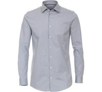 Businesshemd VENTI "VENTI Businesshemd uni", Herren, Gr. 46, Normalgrößen, blau (hellblau), 89% Baumwolle, 11% Elasthan, unifarben, sehr figurbetont, Hemden (42759268-46) hellblau