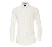 Businesshemd VENTI "VENTI Businesshemd uni", Herren, Gr. 47, Normalgrößen, weiß (weißbeige), 100% Baumwolle, unifarben, schmal, Hemden (96737935-47) weißbeige