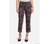 Bügelfaltenhose BETTY BARCLAY "Damen mit Bügelfalte", Damen, Gr. 44, Normalgrößen, blau (dunkelblau, braun), Obermaterial: 97% Baumwolle, 3% Elasthan, Basic, relaxed fit 3/4-Länge, Hosen (39744621-44)