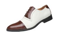 Businessschuhe Herren Große Größen Brogue Anzugschuhe Spitz Leder Halbschuhe Zweifarbig Derby Oxford Vintage Britischer Stil Elegante Herrenschuhe Komfortabel Hochzeit Büro Freizeit Alltag