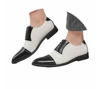 Businessschuhe Herren Große Größen Brogue Anzugschuhe Spitz Leder Halbschuhe Zweifarbig Derby Oxford Vintage Britischer Stil Elegante Herrenschuhe Komfortabel Hochzeit Büro Freizeit Alltag