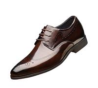 Businessschuhe Herren Schnürhalbschuhe Anzugschuhe Leder Oxford Derby Atmungsaktiv Klassisch Elegante Herrenschuhe Komfortabel Leicht Formelle Schuhe Büro Hochzeit Freizeit Alltag