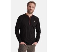 Businessshirt HERO BY JOHN MEDOOX "HANO Workwear Longsleeve Henley-Shirt", Herren, Gr. 3XL, rot (rot meliert), Stoff, 100% Baumwolle, regular fit, Shirts, Longsleeve Henley-Shirt Funktionsqualitätfür