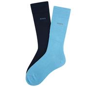Businesssocken BOSS "2P RS Bamboo 1027", Herren, Gr. 43-46, blau (bright blau 438), Viskose, elastisch, Socken, mit Strickbündchen (87593154-43) bright blau 438