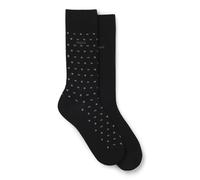 Businesssocken BOSS "2P RS Mini Iconic", Herren, Gr. 39-42, schwarz (schwarz 001), Baumwollmischung, unifarben, elastisch, Socken, Socken Pack aus 1x uni und 1x minimalistisches Muster (12466560-39) s