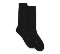 Businesssocken BOSS "2P RS RIB Uni WO", Herren, Gr. 43-46, schwarz (schwarz 001), Baumwollmischung, unifarben, elastisch, Socken, mittelhoch, gerippt (55483806-43) schwarz 001