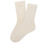 Businesssocken BOSS "2P RS ShineDiam CC W", Damen, Gr. 39-42, beige (open weiß 119), Baumwollmischung, elastisch, Socken, mittelhoch (38278332-39) open weiß 119