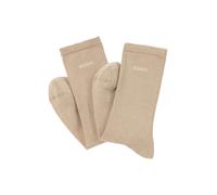 Businesssocken BOSS "2P RS Uni Logo CC W", Damen, Gr. 35-38, beige (medium beige 261), Baumwolle, unifarben, normal, Socken, mit BOSS Schriftzug (69083818-35) medium beige 261