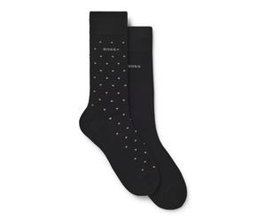 Businesssocken BOSS "2PRS MiniDot VIBambo", Herren, Gr. 39-42, schwarz (schwarz 001), Elasthan, Polyamid, Viskose, unifarben, elastisch, Socken (40854069-39) schwarz 001