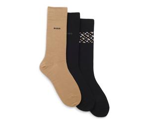 Businesssocken BOSS "3P RS Giftset CC", Herren, Gr. 40-46, beige (open miscellaneous 960), Baumwollmischung, gemustert, normal, Socken, mit Strickbündchen (56473808-40) open miscellaneous 960
