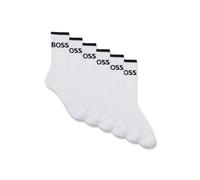 Businesssocken BOSS "6P QS Stripe CC", Herren, Gr. 43-46, weiß (weiß_100), Baumwollmischung, unifarben, elastisch, Socken, mit BOSS Schriftzug (66117034-43) weiß_100