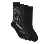 BOSS Geschenk-Set mit mittelhohen Socken im Vierer-Pack - Style 4P RS Gift Monogram, 50524322 Schwarz / Grau 40-46