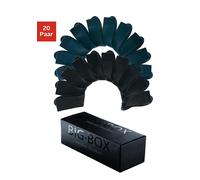 Businesssocken H.I.S, Herren, Gr. 39-42, blau (10x schwarz, 10x marine), Baumwolle, Elasthan, Polyamid, unifarben, elastisch, Socken, in der Big-Box (260653-39) 10x schwarz, 10x marine