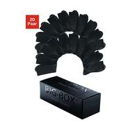 Businesssocken H.I.S, Herren, Gr. 39-42, schwarz (20x schwarz), Baumwolle, Elasthan, Polyamid, unifarben, elastisch, Socken, in der Big-Box, Topseller (586373-39) 20x schwarz