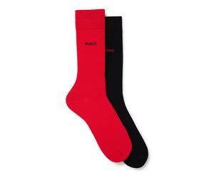 Businesssocken HUGO UNDERWEAR "2P RS UNI CC", Jungen, Gr. 43-46, pink (open pink 693), Baumwollmischung, unifarben, elastisch, Socken, mit kontrastfarbenem HUGO Logo-Schriftzug (79906365-43) open pink