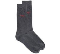 Businesssocken HUGO UNDERWEAR "2P RS UNI CC", Jungen, Gr. 43-46, schwarz (schwarz012), Baumwollmischung, unifarben, elastisch, Socken, mit kontrastfarbenem HUGO Logo-Schriftzug (40235150-43) schwarz01