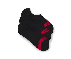 Businesssocken HUGO UNDERWEAR "3P LC PLUSH TAPE CC", Herren, Gr. 43-46, schwarz (schwarz 001), Baumwollmischung, kontrastfarbene Details, mit Stickerei, unifarben mit Farbeinsatz, elastisch, Socken, m