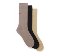 Businesssocken HUGO UNDERWEAR "3P RS UNI CC", Herren, Gr. 43-46, light, pastel braun 237, Baumwollmischung, elastisch, Socken, mit kontrastfarbenen HUGO Logo-Schriftzug (70176965-43) light, pastel bra