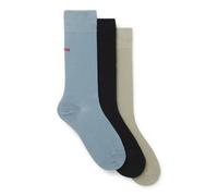 Businesssocken HUGO UNDERWEAR "3P RS UNI CC", Jungen, Gr. 39-42, light, pastel blau 456, Baumwollmischung, elastisch, Socken, mit kontrastfarbenen HUGO Logo-Schriftzug (83923869-39) light, pastel blau