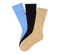 Businesssocken HUGO UNDERWEAR "3P RS UNI CC", Jungen, Gr. 43-46, bunt (bright blau 433), Baumwollmischung, elastisch, Socken, mit kontrastfarbenen HUGO Logo-Schriftzug (24701648-43) bright blau 433