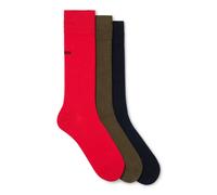Businesssocken HUGO UNDERWEAR "3P RS UNI CC", Jungen, Gr. 43-46, bunt (open miscellaneous 960), Baumwollmischung, gemustert, elastisch, Socken, mit kontrastfarbenen HUGO Logo-Schriftzug (43126920-43)