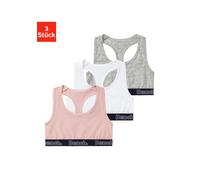 Bustier BENCH., Mädchen, Gr. 182, N-Gr, rosa (rosa, weiß, grau, meliert), Jersey, Obermaterial: 90% Baumwolle, 10% Elasthan (LYCRA), unifarben, körpernah, BHs Bustier, in sportlicher Optik mit Ringerr