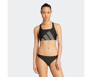Bustier-Bikini ADIDAS PERFORMANCE "BIG BARS BIKINI-SET MIT C-FÖRMIGEM RÜCKEN", Damen, Gr. 48, N-Gr, schwarz, Obermaterial: 78% Polyamid, 22% Elasthan, Bikini-Sets (39600244-48) schwarz