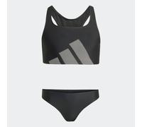 adidas Mädchen Big Logo C-Back Bikini Set, Black, 4-5 Years