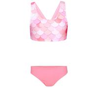 Bustier-Bikini AQUARTI "Bikini Mädchen Sport Bikini Racerback Bustier & Bikinislip", Mädchen, Gr. 128, N-Gr, orange (meerjungfrau rosa, aprikose), Obermaterial: 80% Polyamid PA. 20% Elasthan EL., Biki