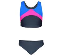 Bustier-Bikini AQUARTI "Bikini Mädchen Sport Bikini Racerback Bustier & Bikinislip", Mädchen, Gr. 134, N-Gr, blau (graphit, blau, rosa), Obermaterial: 80% Polyamid PA. 20% Elasthan EL., Bikini-Sets (6