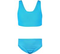 Bustier-Bikini AQUARTI "Bikini Mädchen Sport Bikini Racerback Bustier & Bikinislip", Mädchen, Gr. 164, N-Gr, grün (jacquard punkte türkis), Obermaterial: 80% Polyamid PA. 20% Elasthan EL., Bikini-Sets