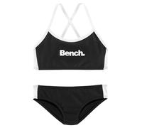 Bustier-Bikini BENCH., Mädchen, Gr. 134/140, N-Gr, schwarz-weiß (schwarz, weiß), Polyamid, gestreift, Bikini-Sets, mit gekreuzten Trägern (393610-134) schwarz, weiß