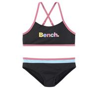 Bustier-Bikini BENCH., Mädchen, Gr. 146/152, N-Gr, schwarz, Polyamid, unifarben mit Farbeinsätzen, Basic, Bikini-Sets, mit bunten Details (22173705-146) schwarz