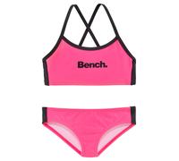 Bustier-Bikini BENCH., Mädchen, Gr. 158/164, N-Gr, pink (pink, schwarz), Polyamid, gestreift, Bikini-Sets, mit gekreuzten Trägern (599592-158) pink, schwarz