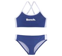 Bustier-Bikini BENCH., Mädchen, Gr. 170/176, N-Gr, blau (blau, weiß), Polyamid, gestreift, Bikini-Sets, mit gekreuzten Trägern (19984837-170) blau, weiß
