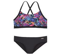 Bustier-Bikini BENCH. "Pitch Kids", Mädchen, Gr. 122/128, N-Gr, bunt, Polyamid, bedruckt, floral, Bikini-Sets, mit trendigem Dschungeldruck (79010017-122) bunt