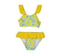 Bustier-Bikini BLUE SEVEN, Mädchen, Gr. 116 (122), N-Gr, gelb (aqua), Elasthan, Polyester, bedruckt, Bikini-Sets (25569060-116) aqua
