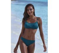 Bustier-Bikini ELBSAND, Damen, Gr. 34, Cup A/B, blau (petrol), Recycling-Polyamid, unifarben, strukturiert, Bikini-Sets, aus trendiger Rippware (65386535-34) petrol