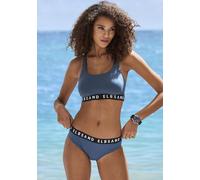 Bustier-Bikini ELBSAND, Damen, Gr. 38, Cup A/B, rauchblau, Recycling-Polyamid, unifarben mit Farbeinsatz, Bikini-Sets, mit Markenschriftzügen in Kontrastfarbe (21930750-38) rauchblau