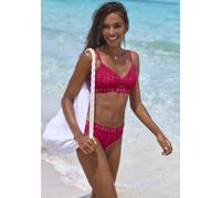 Bustier-Bikini ELBSAND, Damen, Gr. 42, Cup A/B, rot (hummer bedruckt), Recycling-Polyamid, Animalprint, Bikini-Sets, mit Markenschriftzug (18411839-42) hummer bedruckt