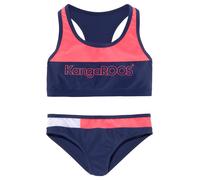 Bustier-Bikini KANGAROOS "Energy Kids", Mädchen, Gr. 134/140, N-Gr, weiß (marine, pink, weiß), Polyamid, kontrastfarbene Details, Bikini-Sets, im Colourblocking-Design (18925322-134) marine, pink, wei