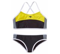 Bustier-Bikini KANGAROOS, Mädchen, Gr. 158/164, N-Gr, schwarz (schwarz, gelb), Polyamid, Bikini-Sets, im sportlichen Look (517046-158) schwarz, gelb