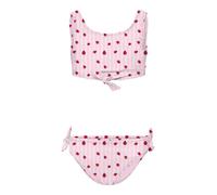 Bustier-Bikini KIDS ONLY "KOGBEACH KNOT BIKINI SET ACC", Mädchen, Gr. 158/164, N-Gr, romance rose aop:strawberry stripe, Mesh, Polyamid, gestreift, Bikini-Sets, mit dekorativen Knoten (23334244-158) r