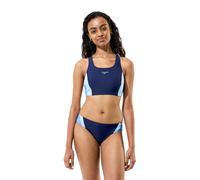 Bustier-Bikini SPEEDO "CLRBLCK SPLCE 2.0 2PC BLU/LTBLU", Damen, Gr. 40, N-Gr, blau (blu, ltblu), Microfaser, Obermaterial: 80% Polyester, 20% Elasthan, Bikini-Sets, schnell trocknend (96045004-40) blu