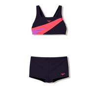 Bustier-Bikini SPEEDO "HYPERBOOM BUTTERFLY BACK 2PC BLK/PNK", Kinder, Gr. 8 (122/128), N-Gr, blk, pnk, Obermaterial: 100% Polyester, Bikini-Sets (96205221-8) blk, pnk